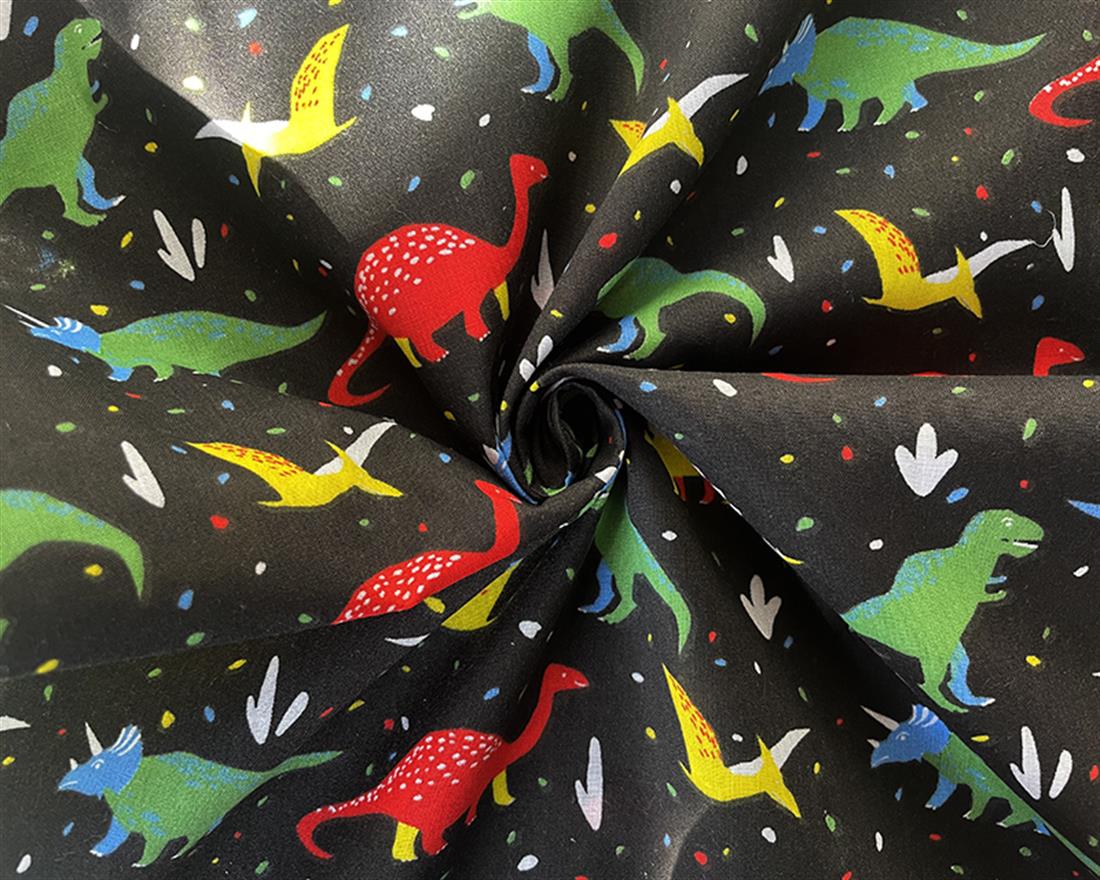 Black Cotton Printed Poly Cottons