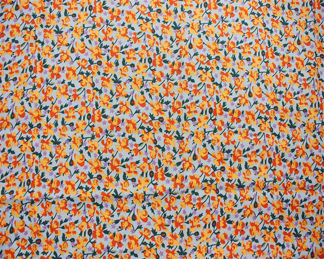 Orange Lawn Printed Cotton Lawns