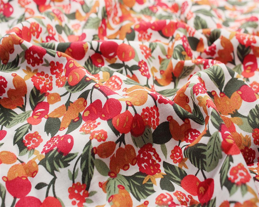 Red Lawn Printed Cotton Lawns