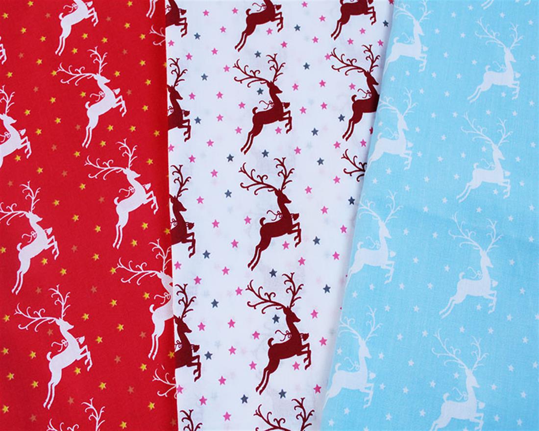 Blue Printed Cotton Christmas