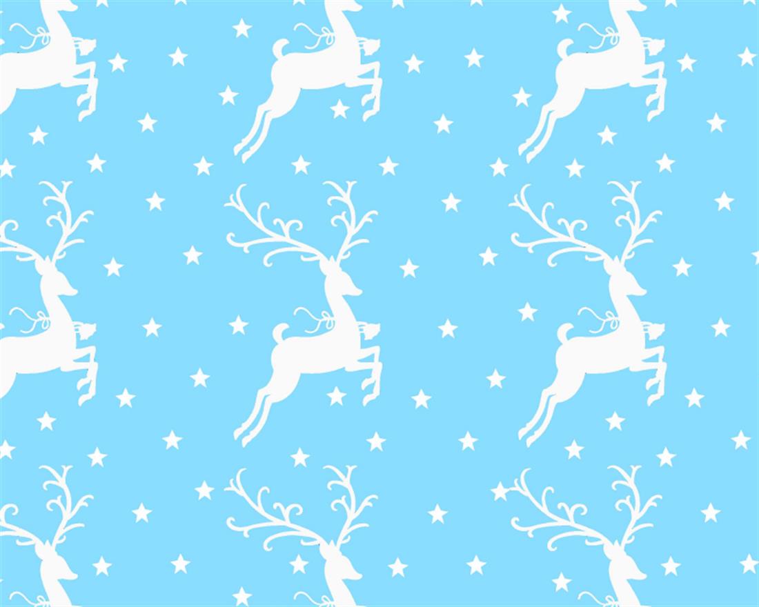 Blue Printed Cotton Christmas