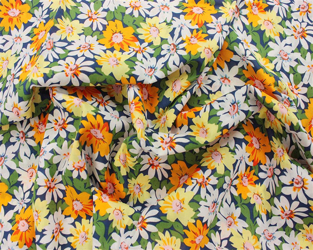 Orange Lawn Printed Cotton Lawns