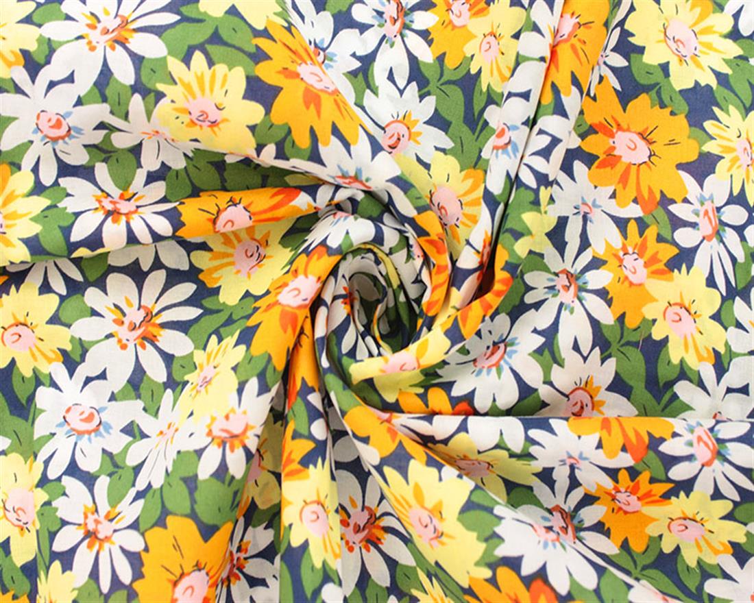 Orange Lawn Printed Cotton Lawns