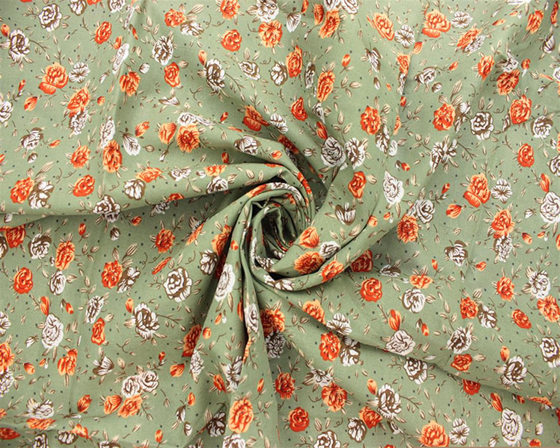 Olive Lawn Printed Cotton Lawns