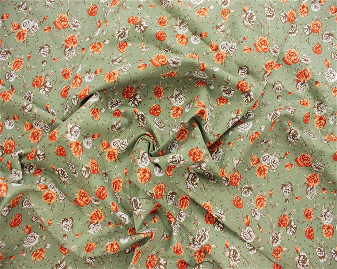 Olive Lawn Printed Cotton Lawns