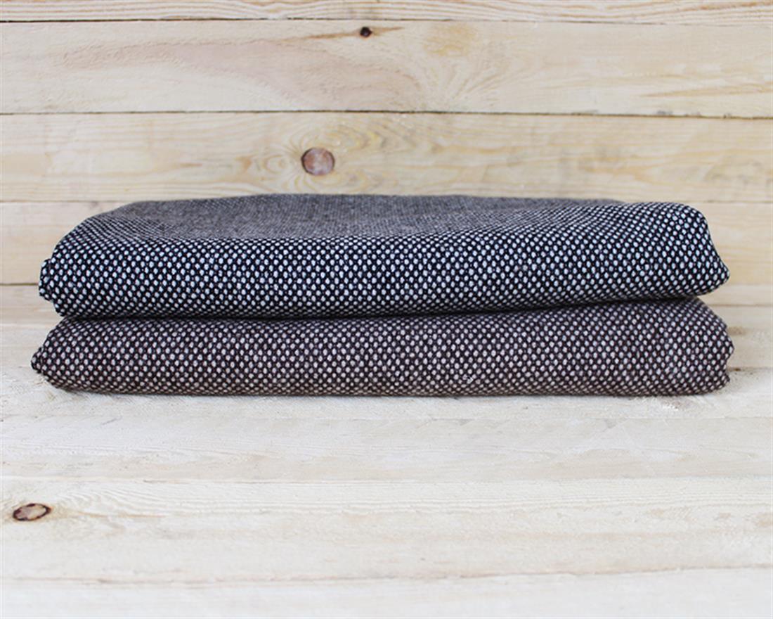 Black Dotty Spotty Wool Mix