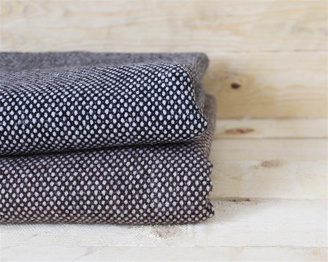 Black Dotty Spotty Wool Mix