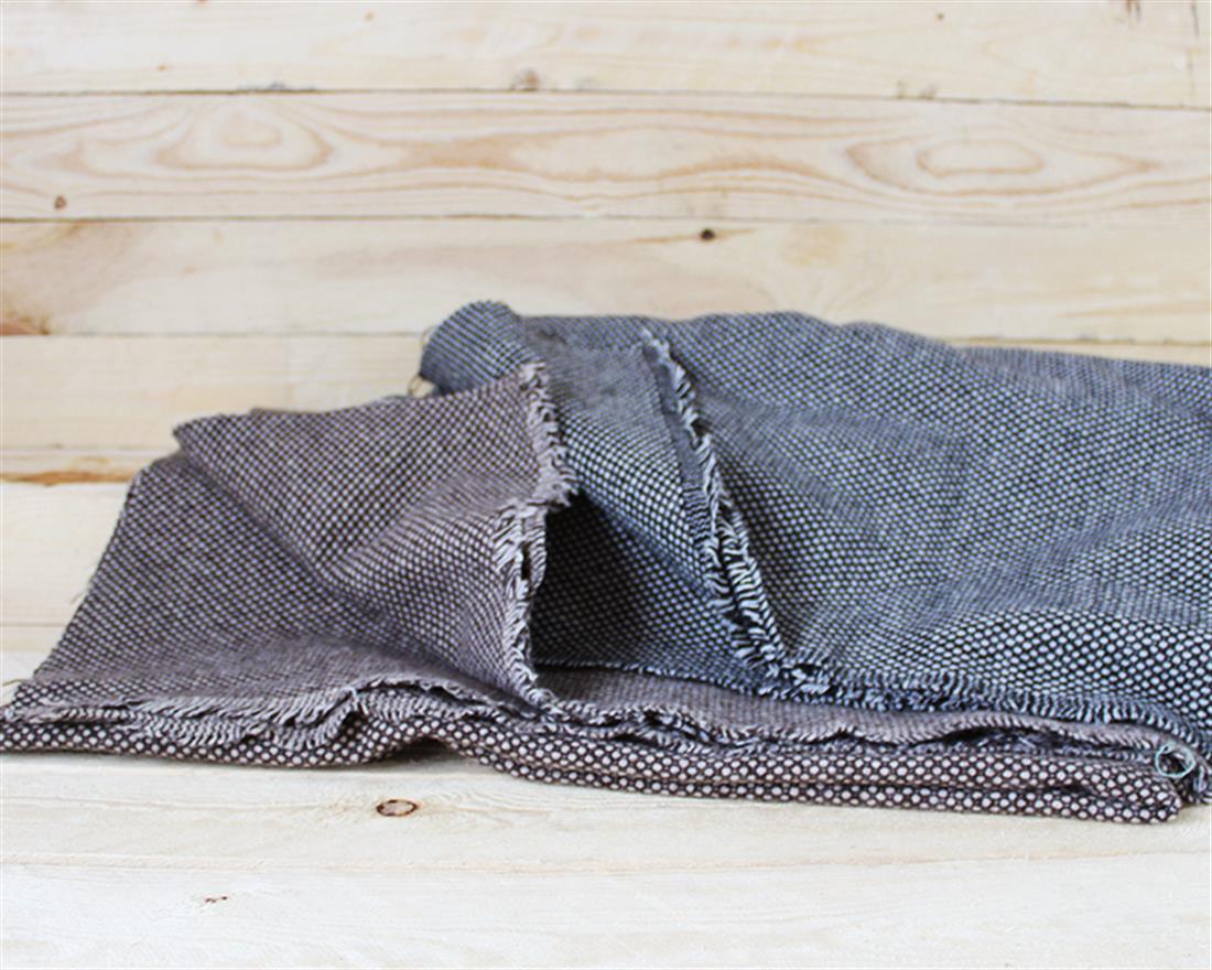 Black Dotty Spotty Wool Mix