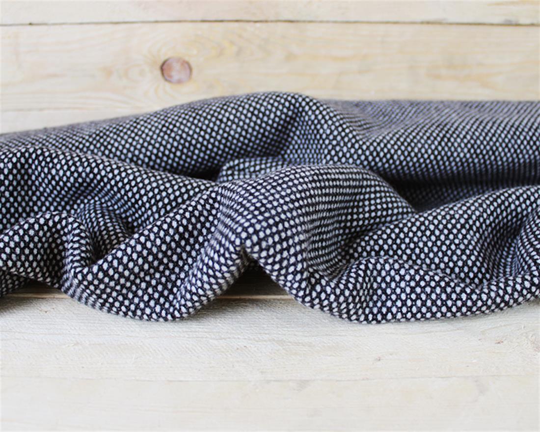 Black Dotty Spotty Wool Mix