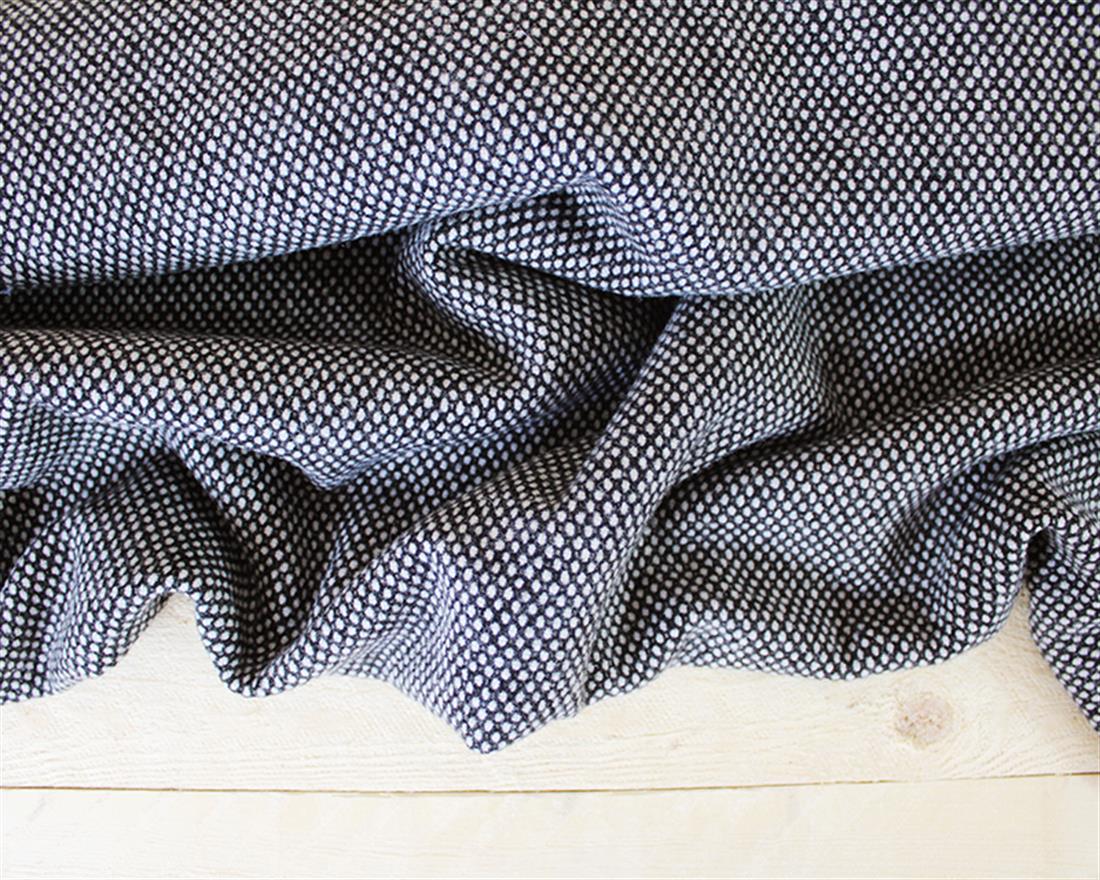 Black Dotty Spotty Wool Mix
