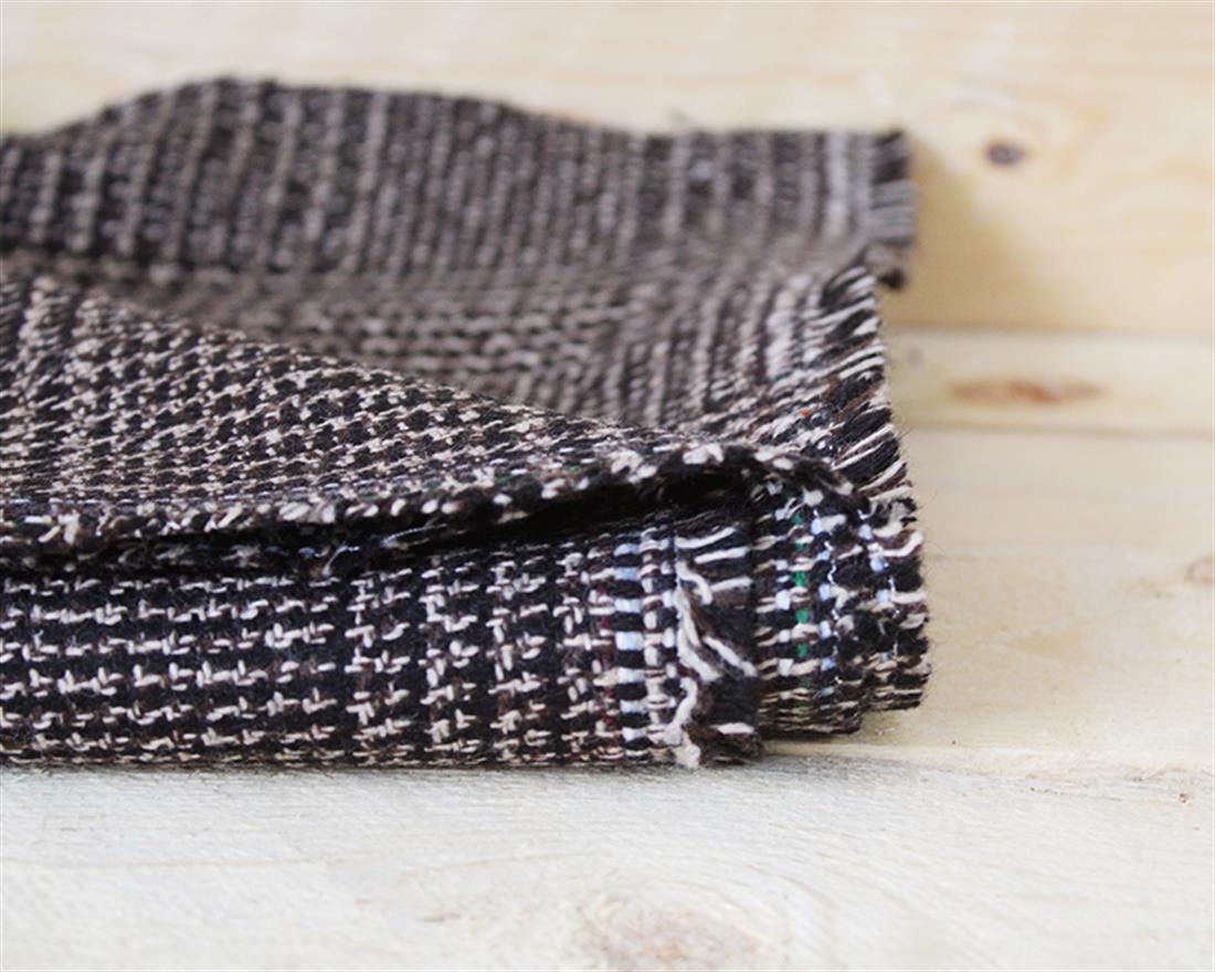 Brown Earthy Dogtooth Wool Mix