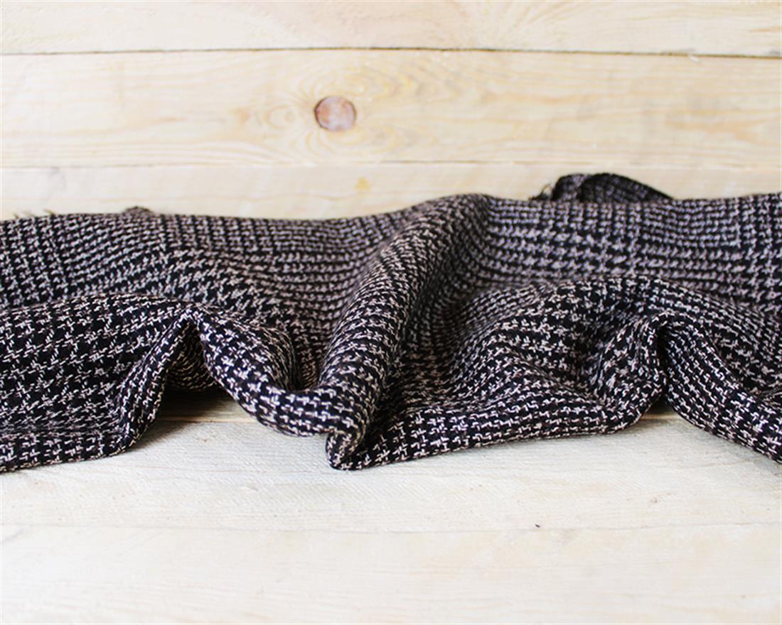 Brown Earthy Dogtooth Wool Mix