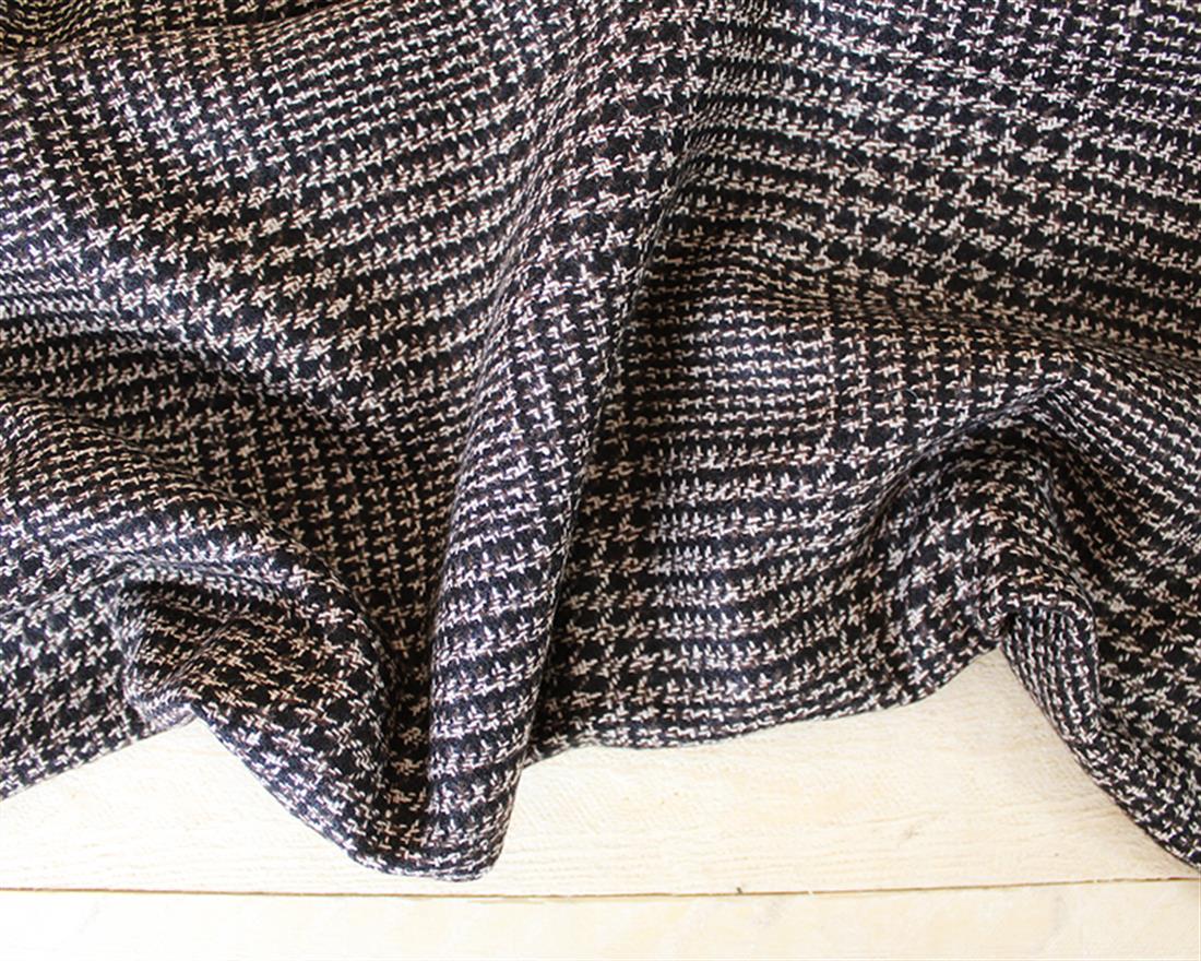 Brown Earthy Dogtooth Wool Mix