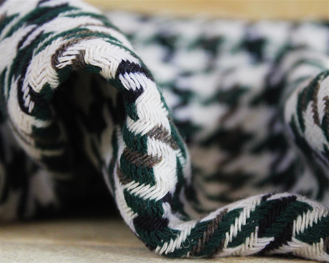 Bottle Green Small Woven Dogtooth Wool Mix