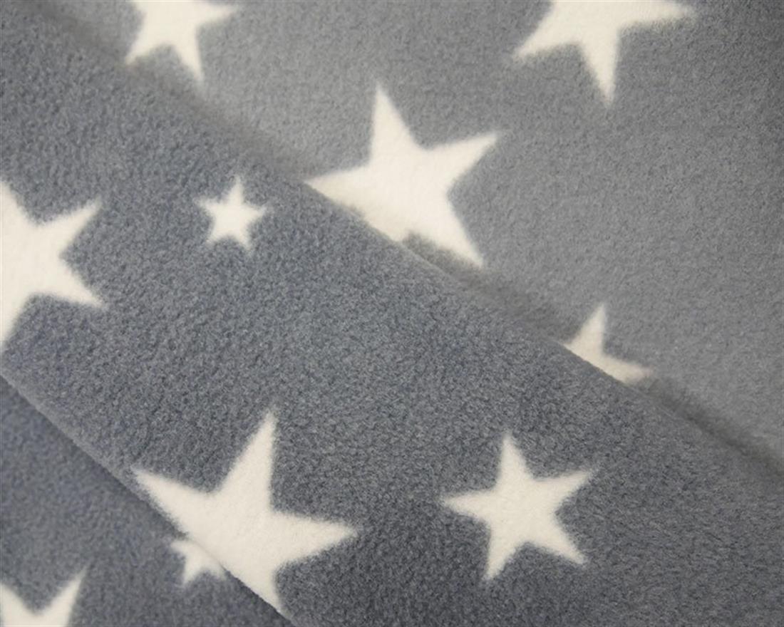 Grey Star - Printed Anti-Pil Polar Fleece Fabric