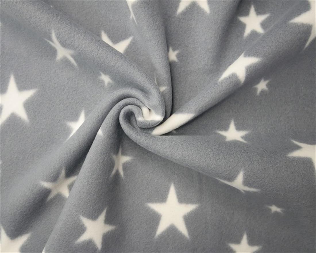 Grey Star - Printed Anti-Pil Polar Fleece Fabric