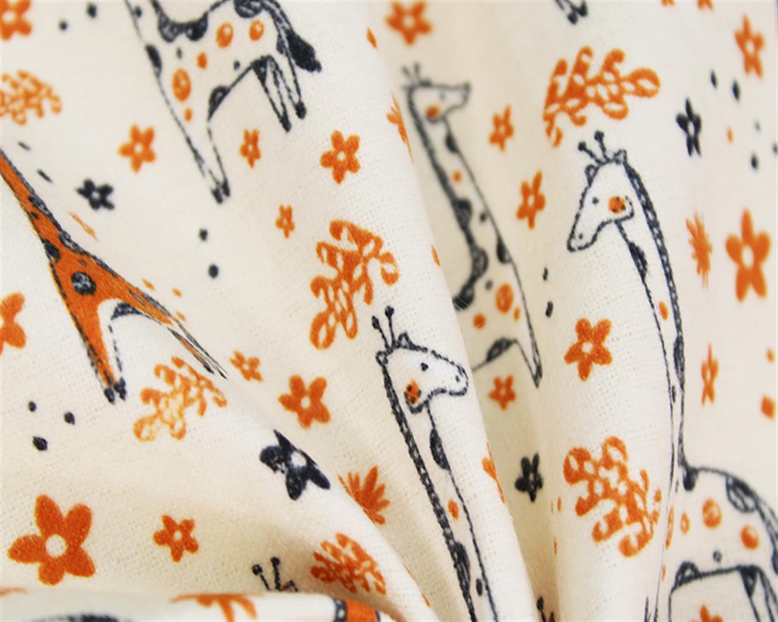 Cream Printed Brushed Cotton