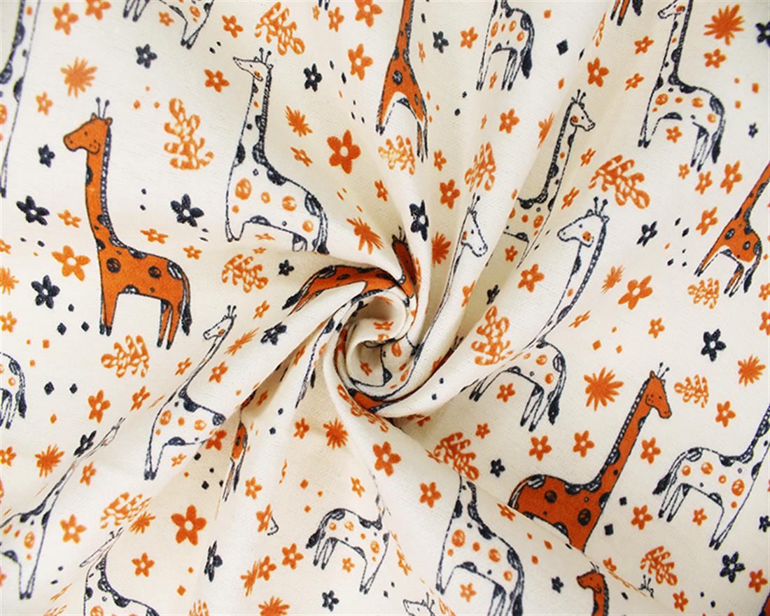 Cream Printed Brushed Cotton