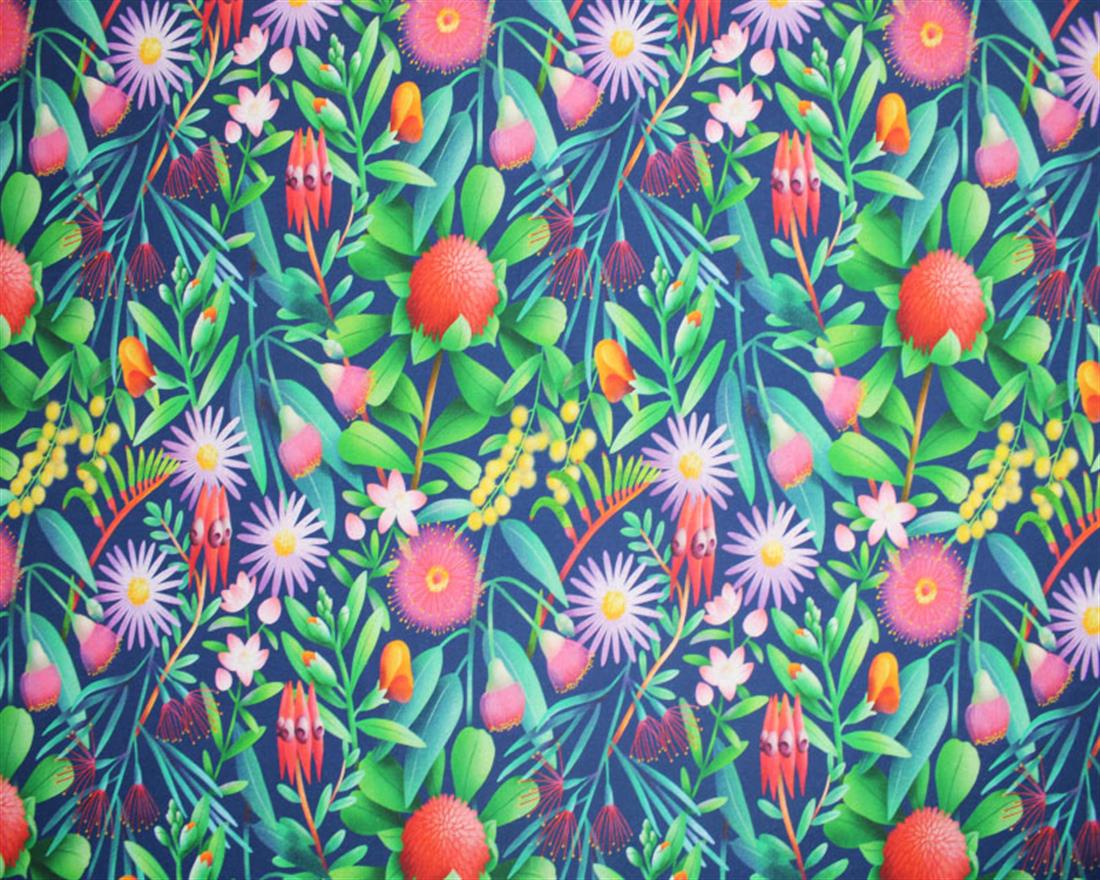 Navy Cotton Little Johnny - Beautiful Florals