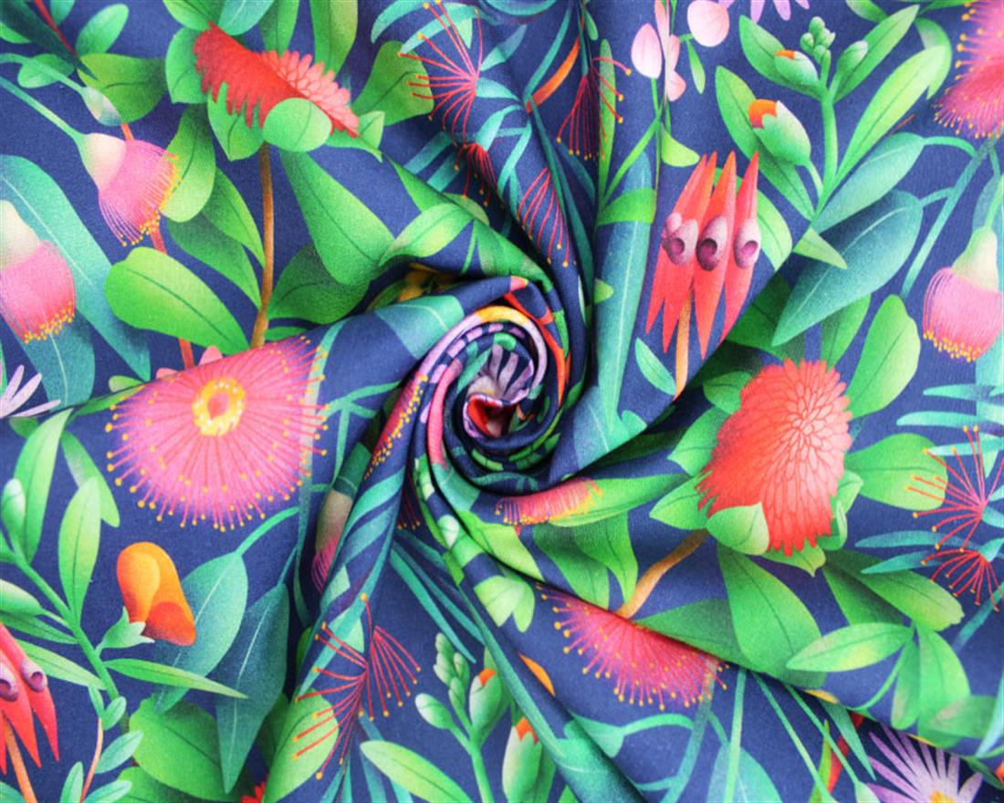 Navy Cotton Little Johnny - Beautiful Florals