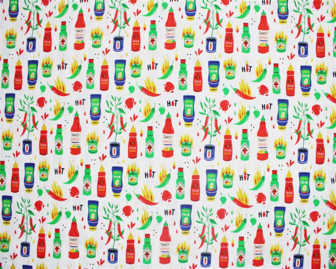 White Printed Cotton Fabrics