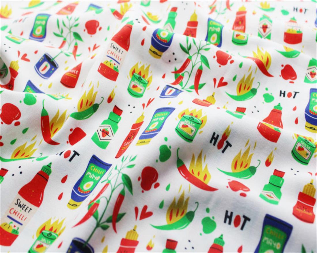 White Printed Cotton Fabrics