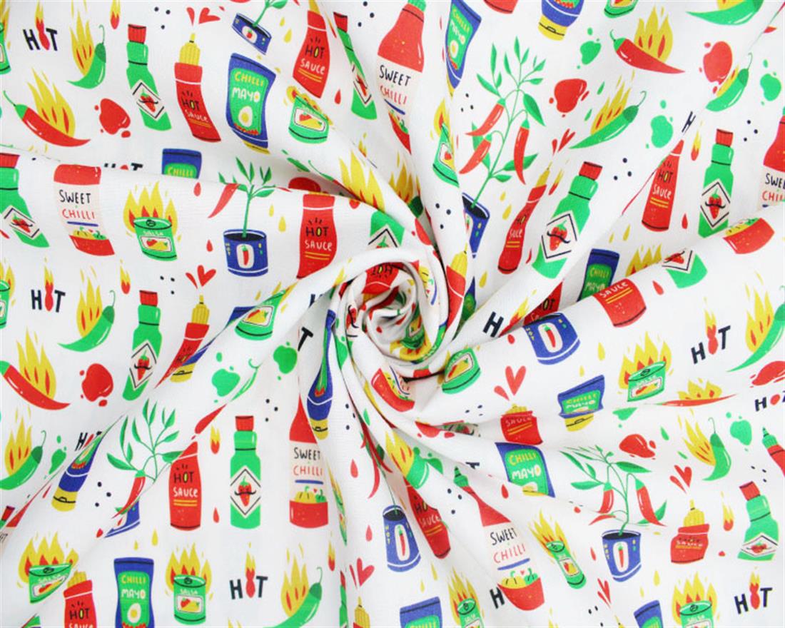 White Printed Cotton Fabrics