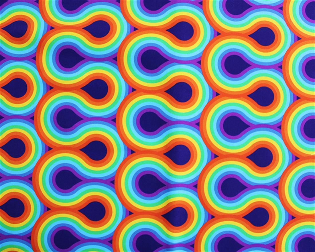 Navy Little Johnny Geometric Rainbow