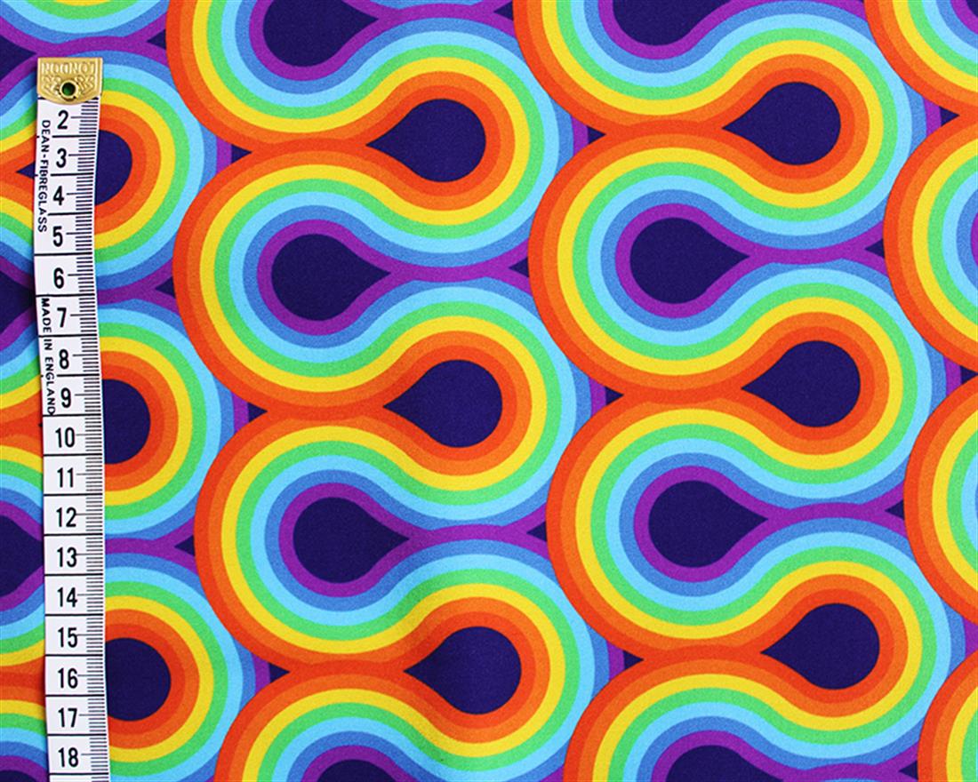 Navy Little Johnny Geometric Rainbow