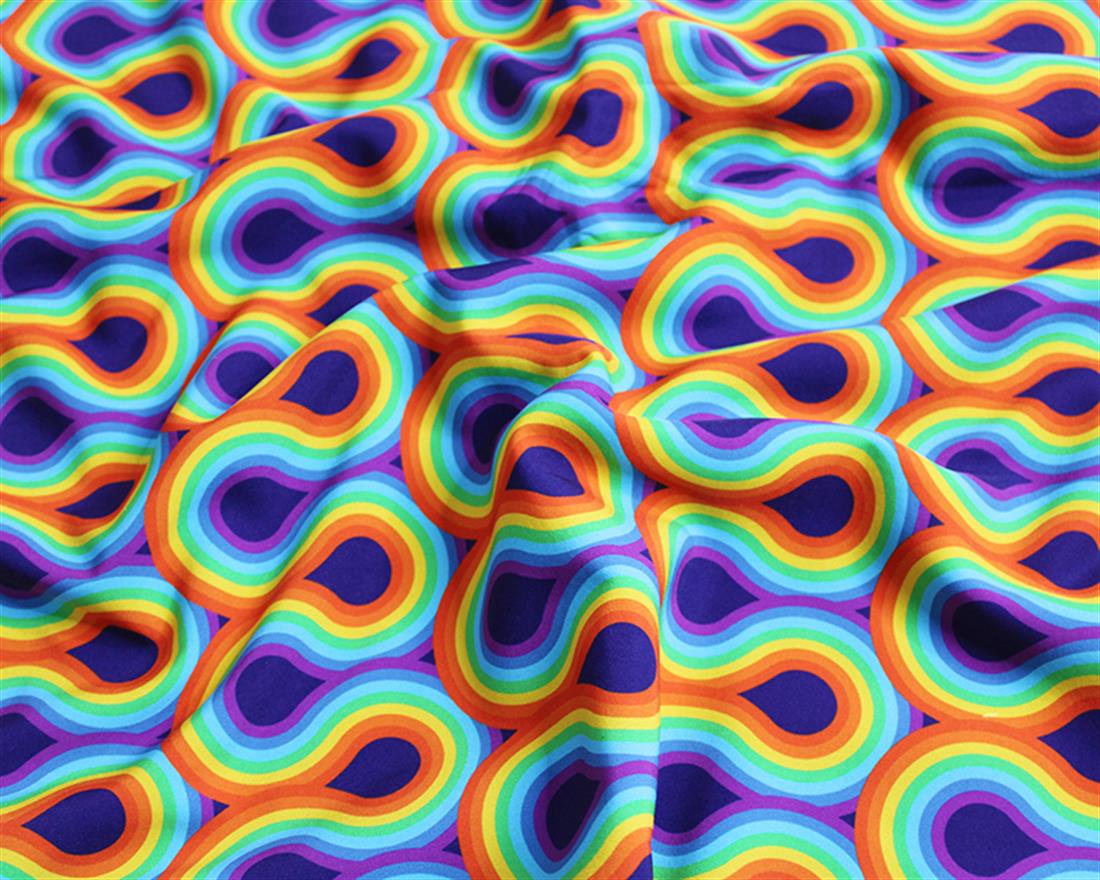 Navy Little Johnny Geometric Rainbow