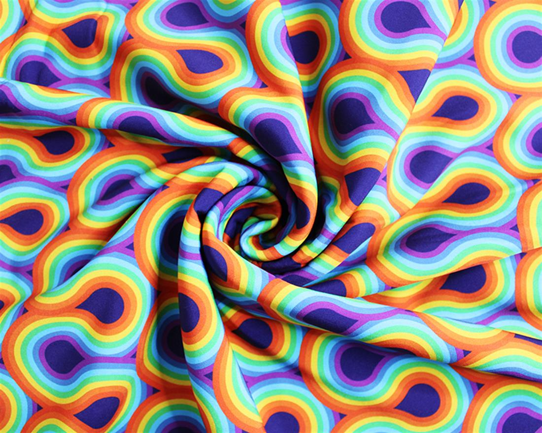 Navy Little Johnny Geometric Rainbow