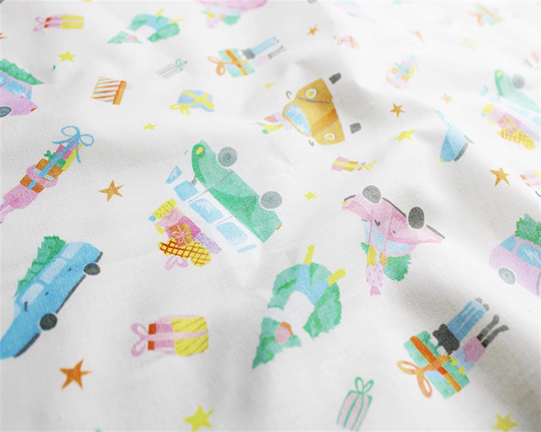 Off White Printed Cotton Fabrics