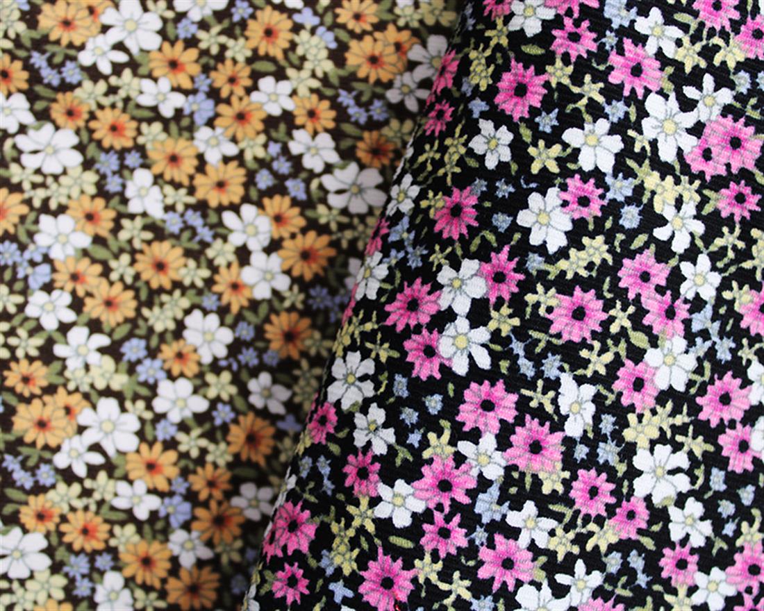 Beige Cotton Printed Corduroy