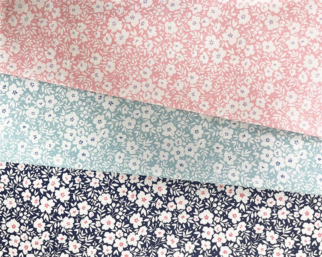 Navy Printed Poly Cotton Fabric Craft Quilting Patchwork Dressmaking
