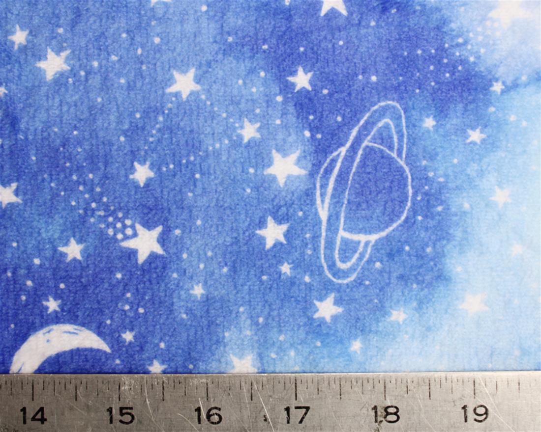 Blue Space Digital Bubs Fleece Fabric