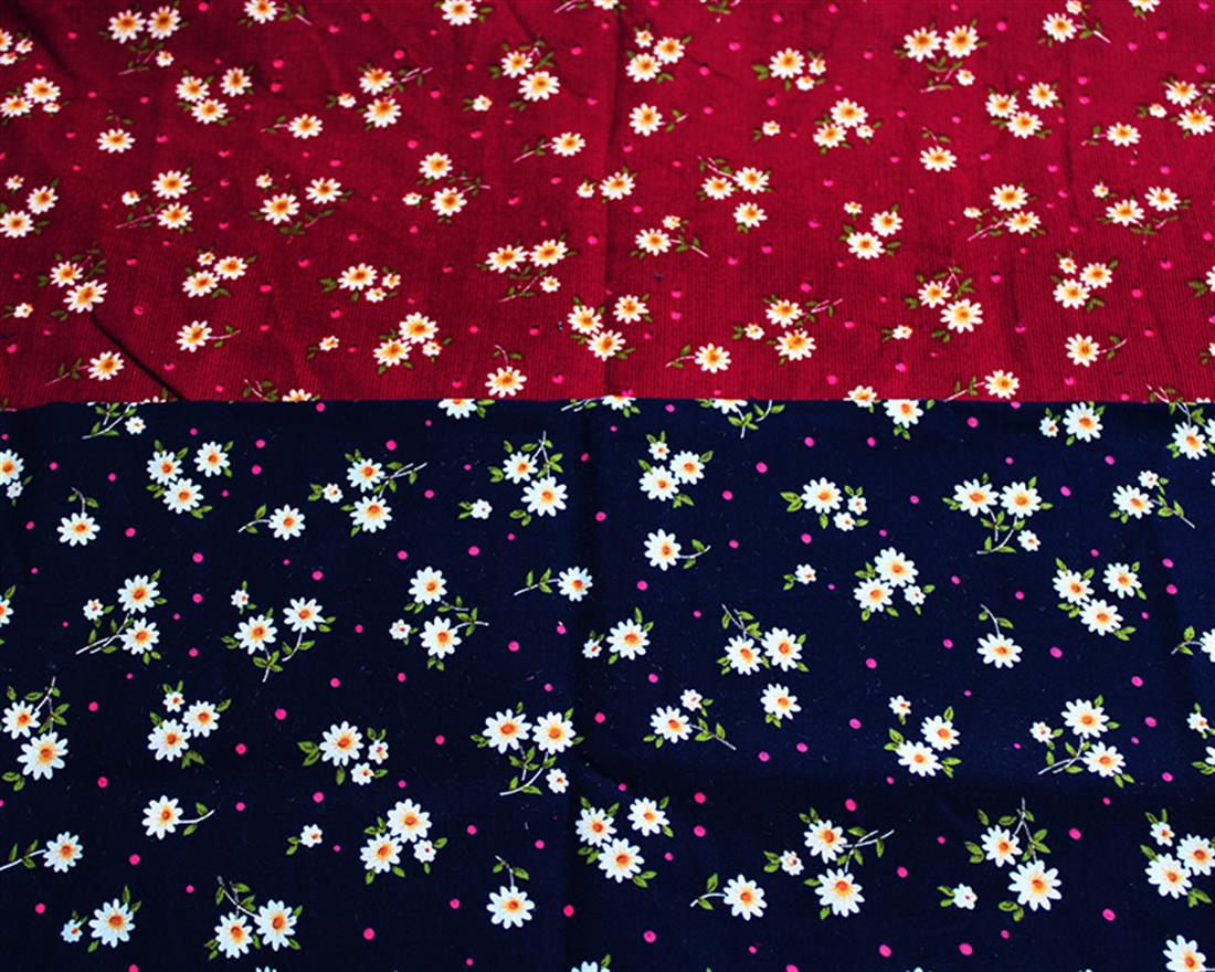 Navy Cotton Daisy Cord - Dressmaking Costumes Quality Corduroy Fabric