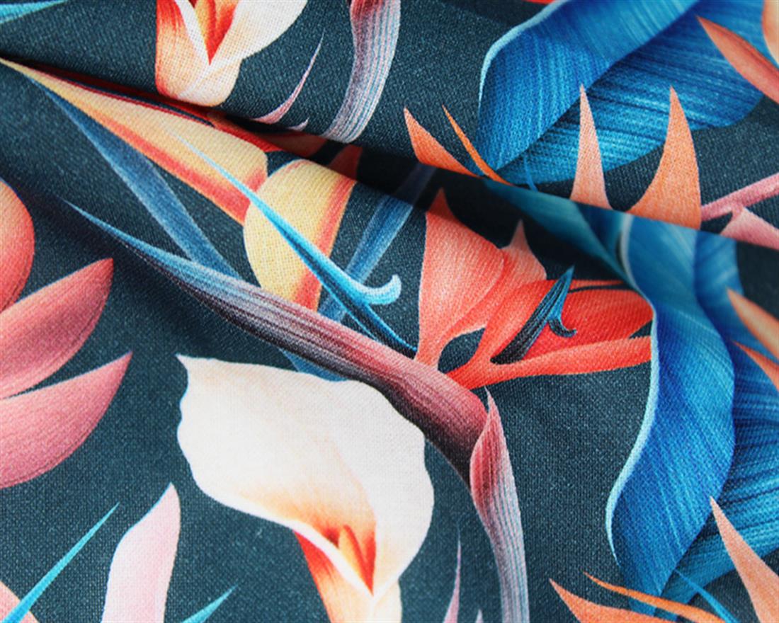 Navy Printed Cotton Fabrics
