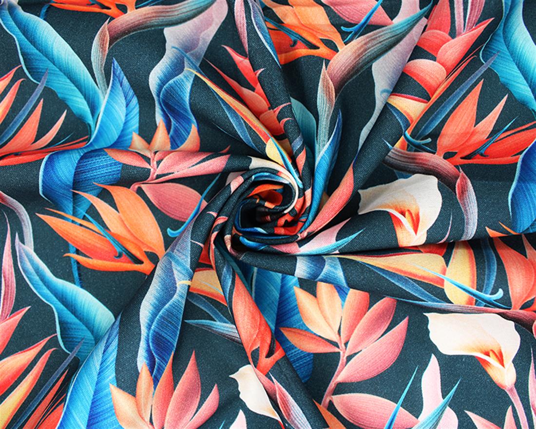 Navy Printed Cotton Fabrics