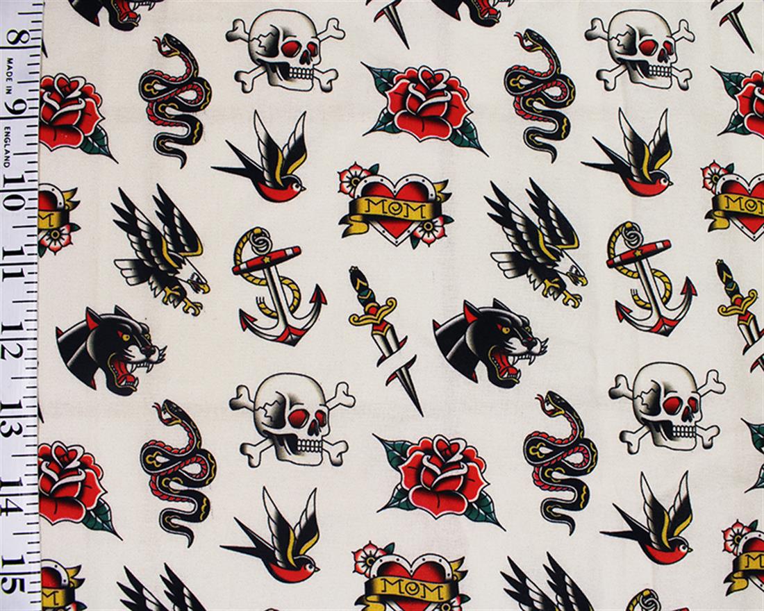 Cream Printed Cotton Fabrics