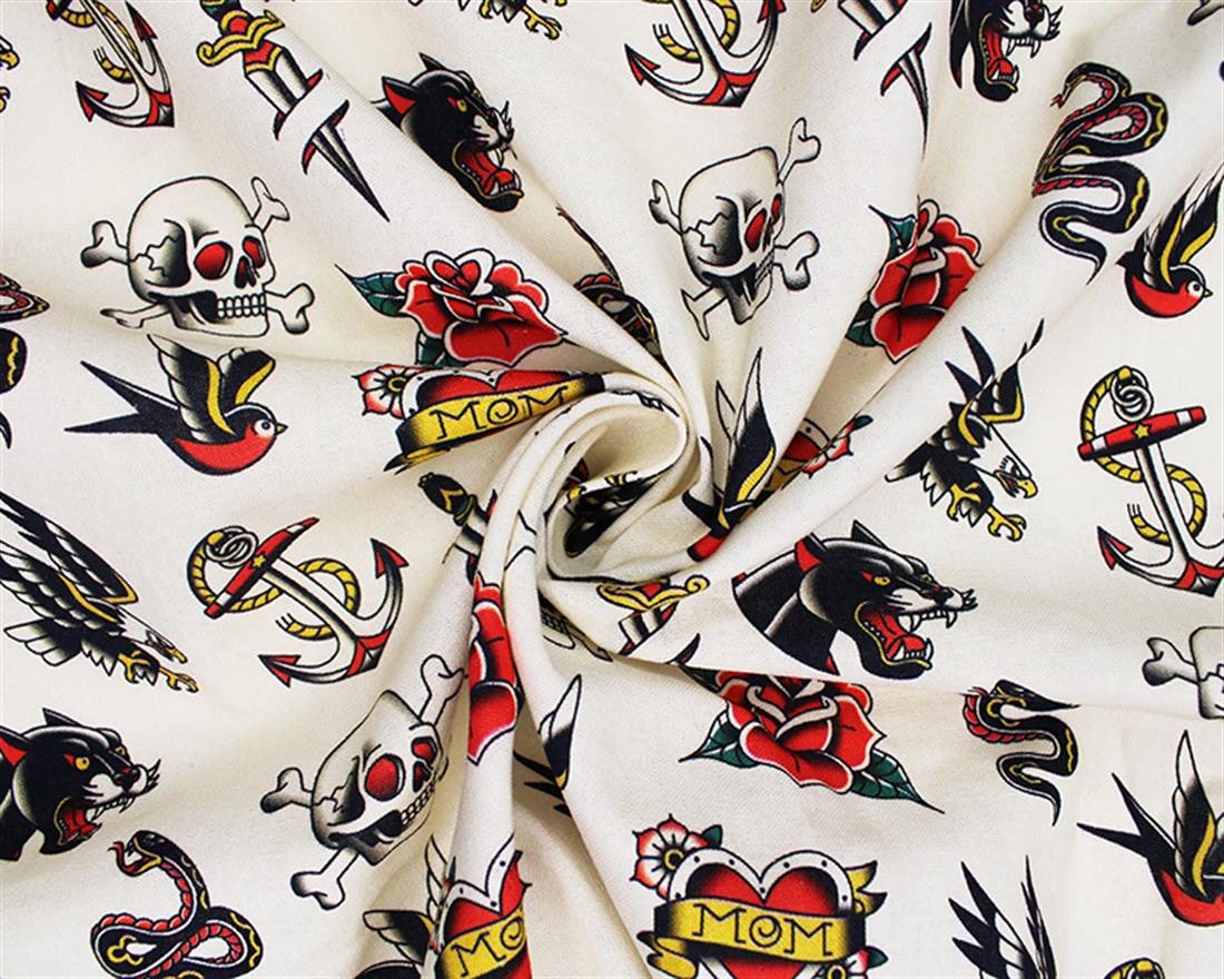 Cream Printed Cotton Fabrics