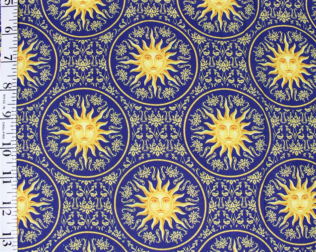 Navy Printed Cotton Fabrics