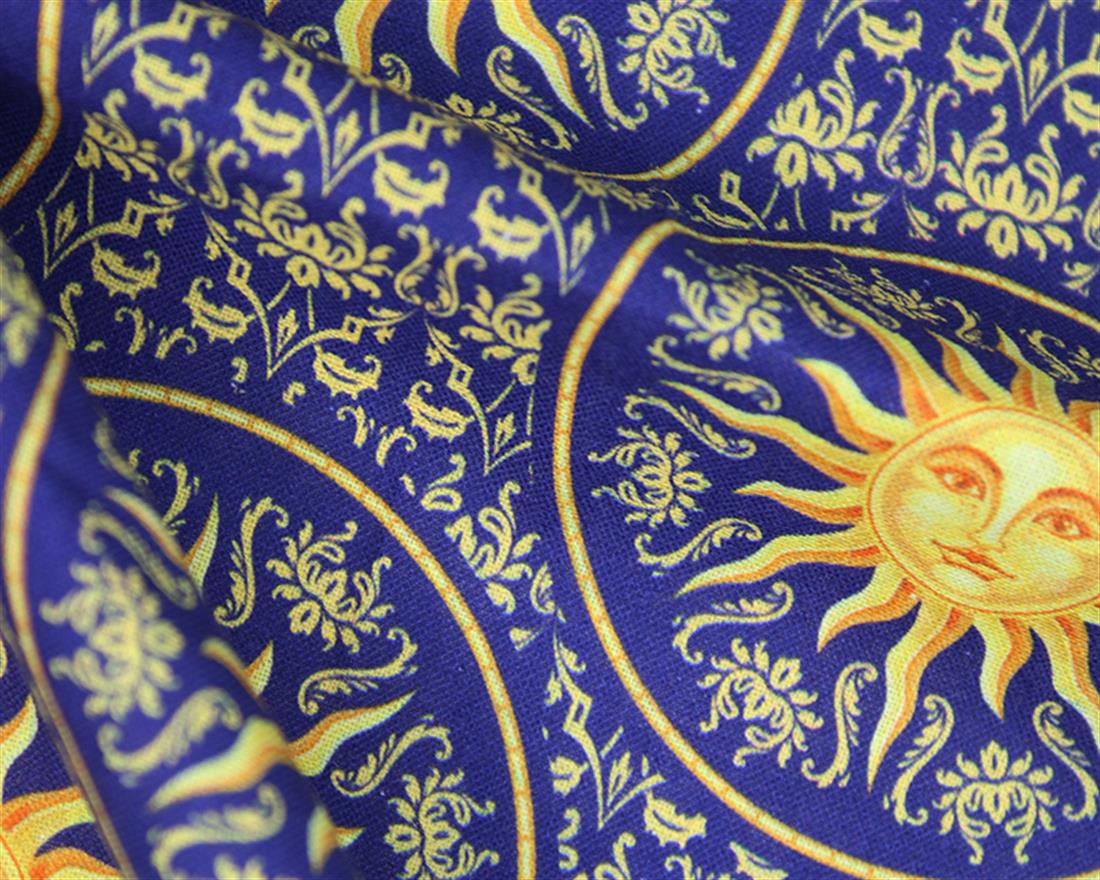 Navy Printed Cotton Fabrics