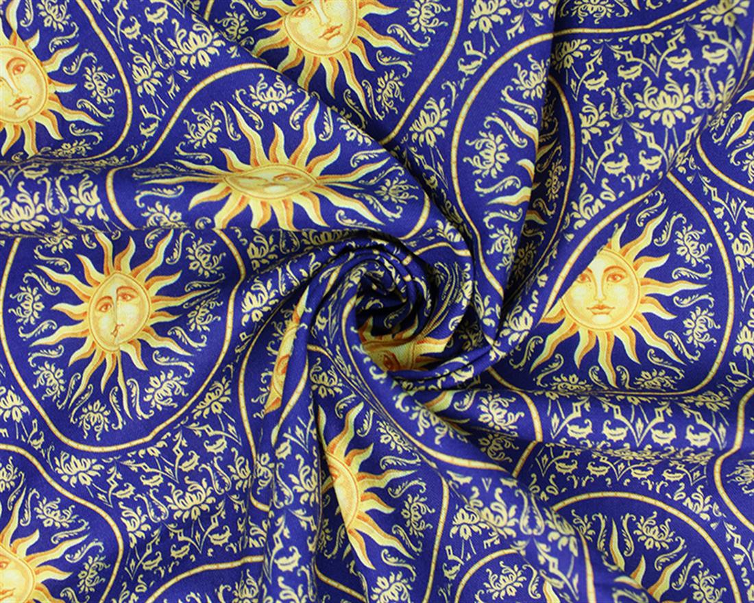 Navy Printed Cotton Fabrics