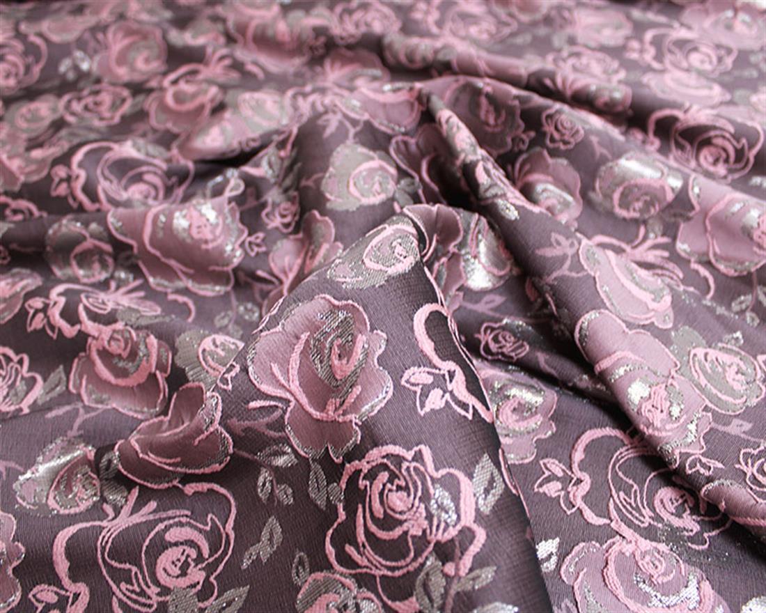 Dusky Pink Rose Bush Brocade