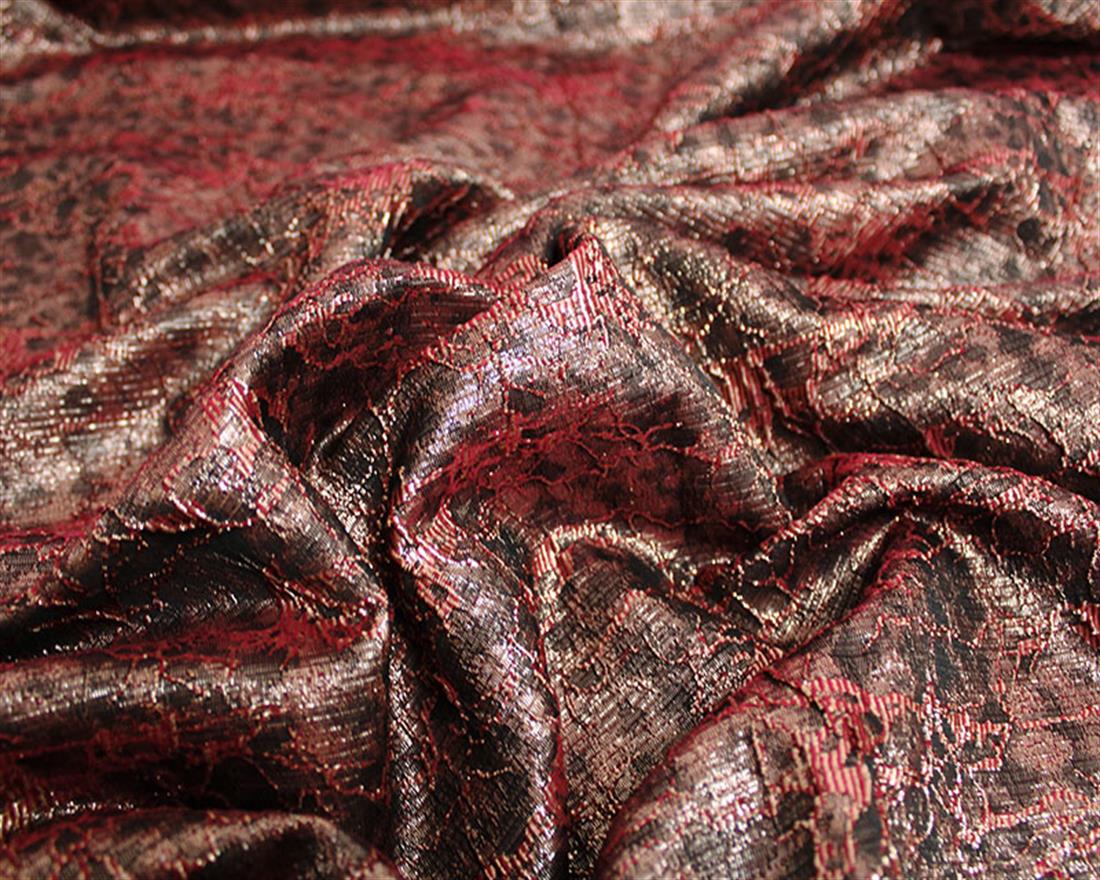 Dark Red Abstract Brocade