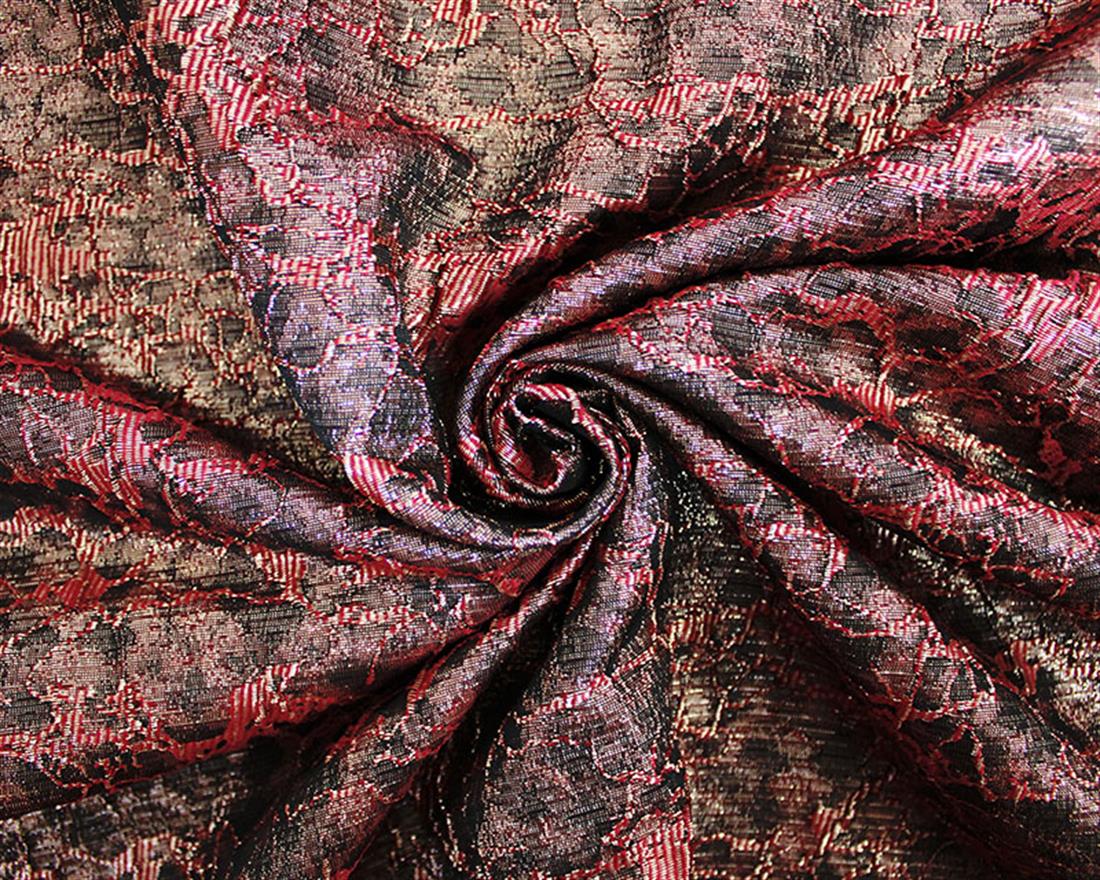 Dark Red Abstract Brocade