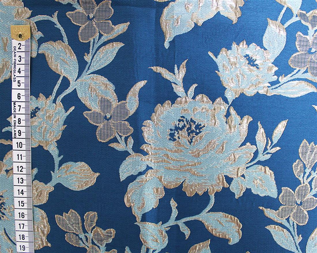 Blue Blooming Floral Brocade