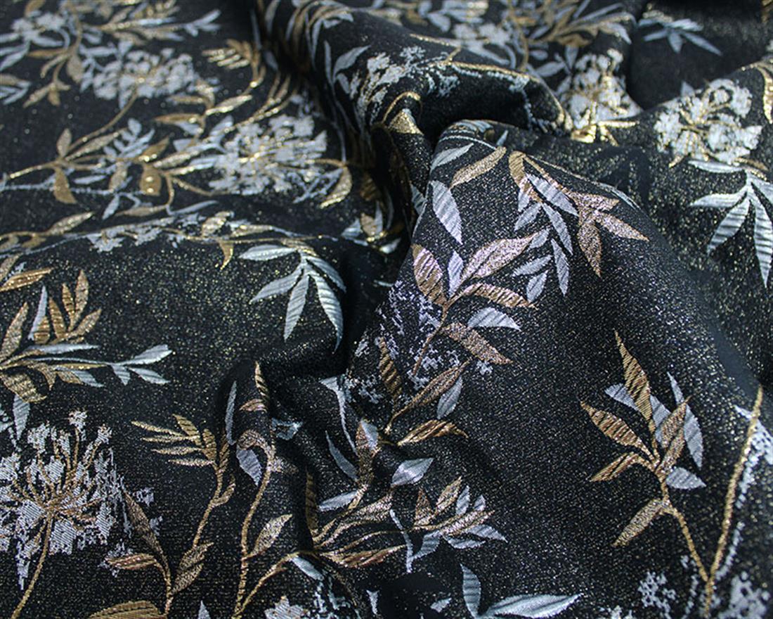 Black Garden Bloom Brocade