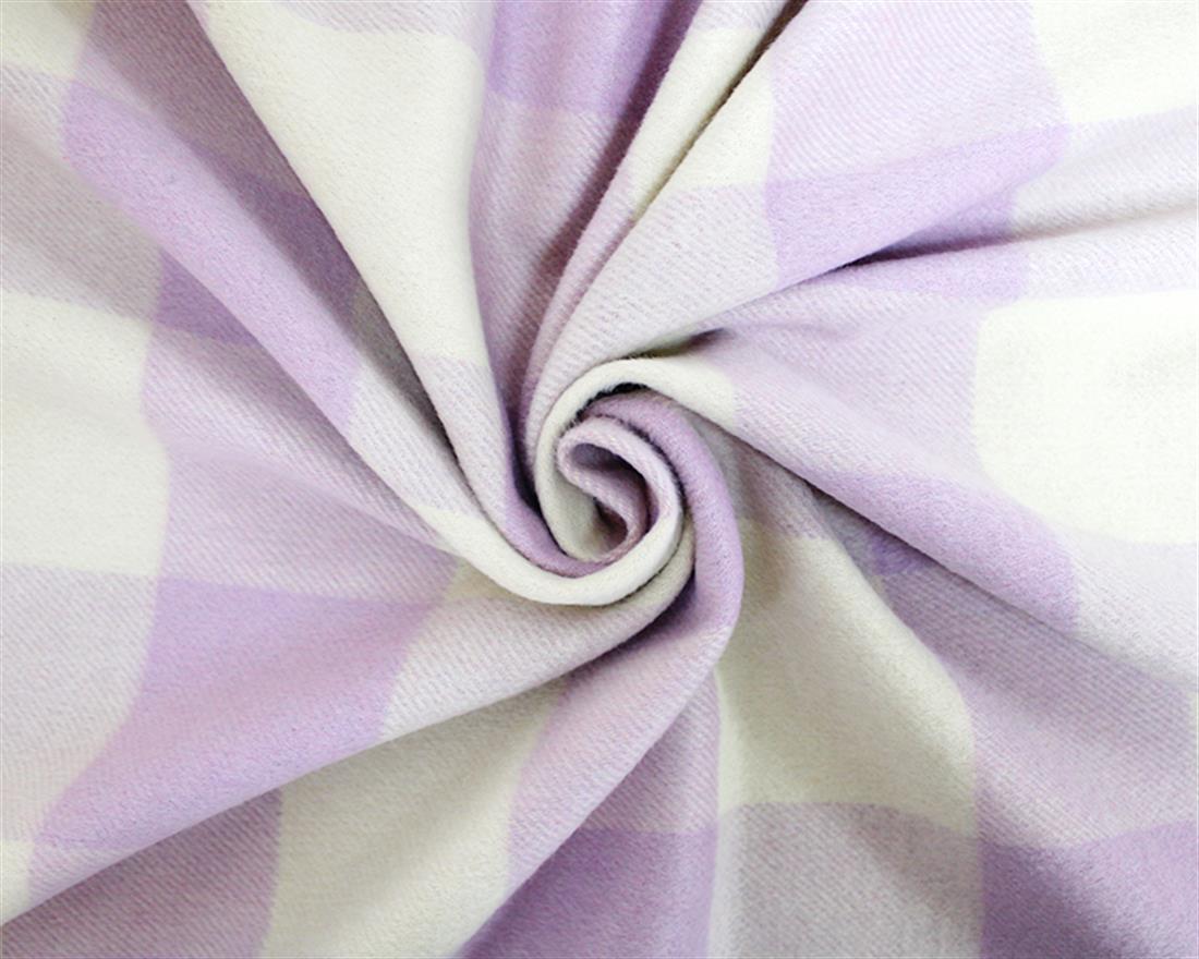 Lilac Large Check Wool Mix