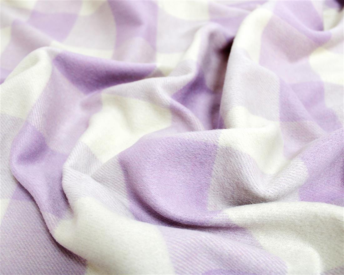 Lilac Large Check Wool Mix